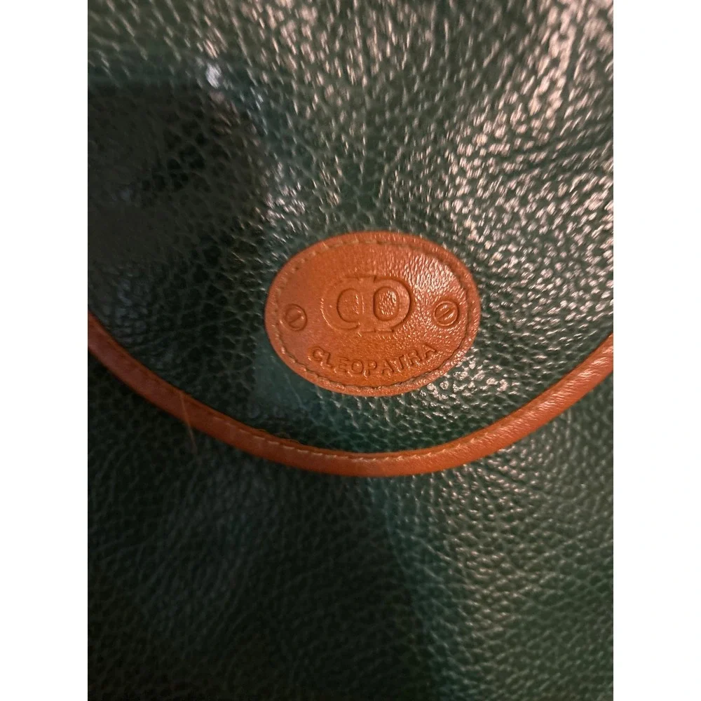 Cleopatra Vintage Forest Green Pebbled Faux Leather Crossbody Drawstring‎ Bag